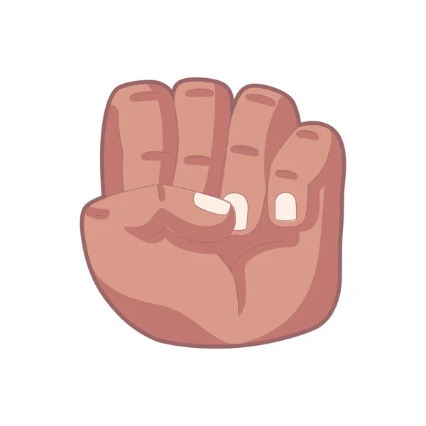 Ícone de desenho animado mão isolado fazendo um gesto Vector —  Vetores de Stock