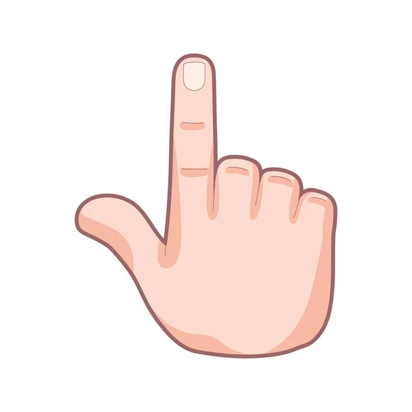 Isolated hand cartoon icon doing a gesture Vector — Stock Vector