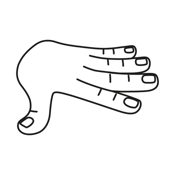 Isolated hand cartoon outline icon doing a gesture Vector — Stock Vector