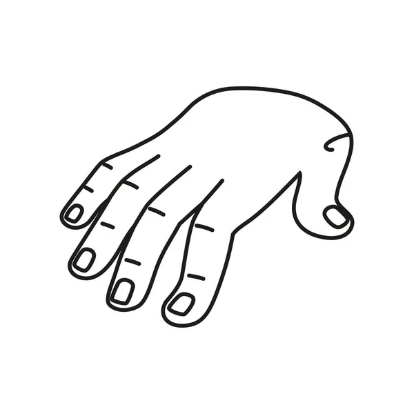 Icono de dibujo animado de mano aislada haciendo un gesto Vector — Vector de stock