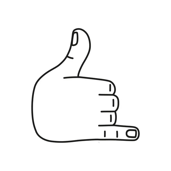 Odizolowana ikona rysunku dłoni wykonująca gest Vector — Wektor stockowy