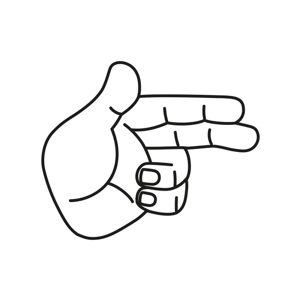 Izolovaný ručně kreslený obrys ikona dělá gesto vektor — Stockový vektor