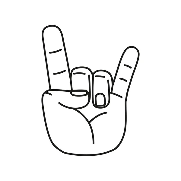 Isolated hand cartoon outline icon doing a gesture Vector — Stock Vector