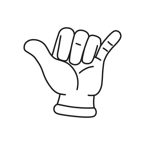 Geïsoleerde hand cartoon schets icoon doen een gebaar Vector — Stockvector