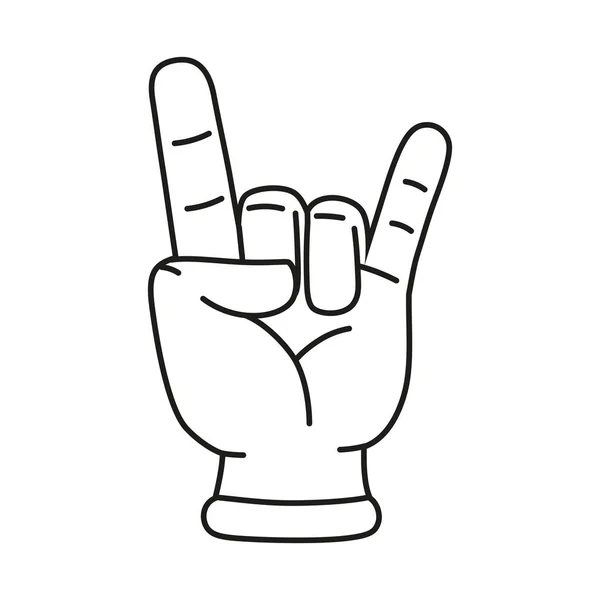 Isolated hand cartoon outline icon doing a gesture Vector — Stock Vector