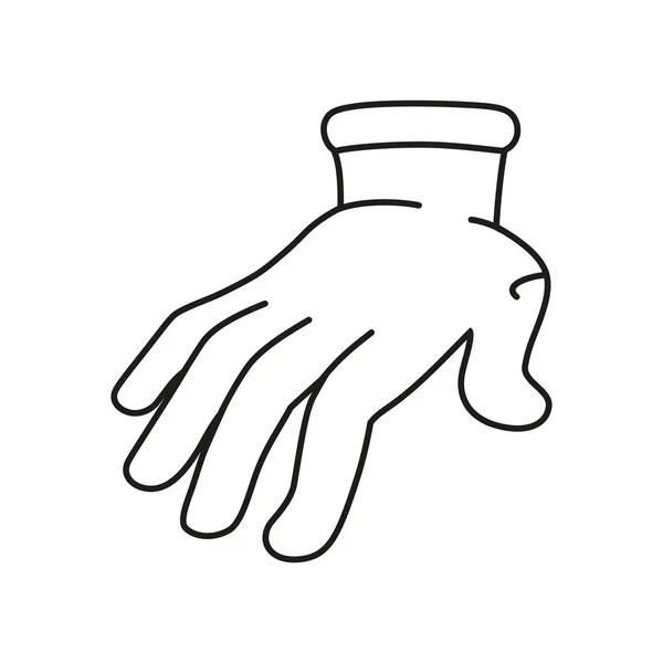 제스처 벡터 작업을 하는 고립된 손 만화 윤곽 — 스톡 벡터