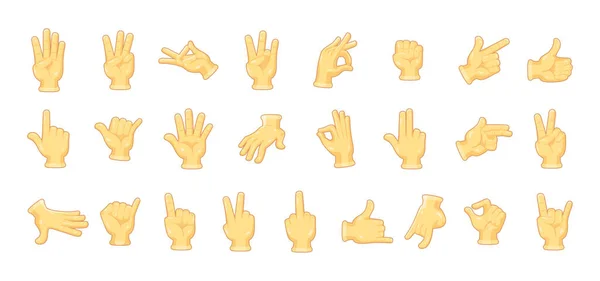 Set of different hand icons doing gestures Vector — Stock Vector