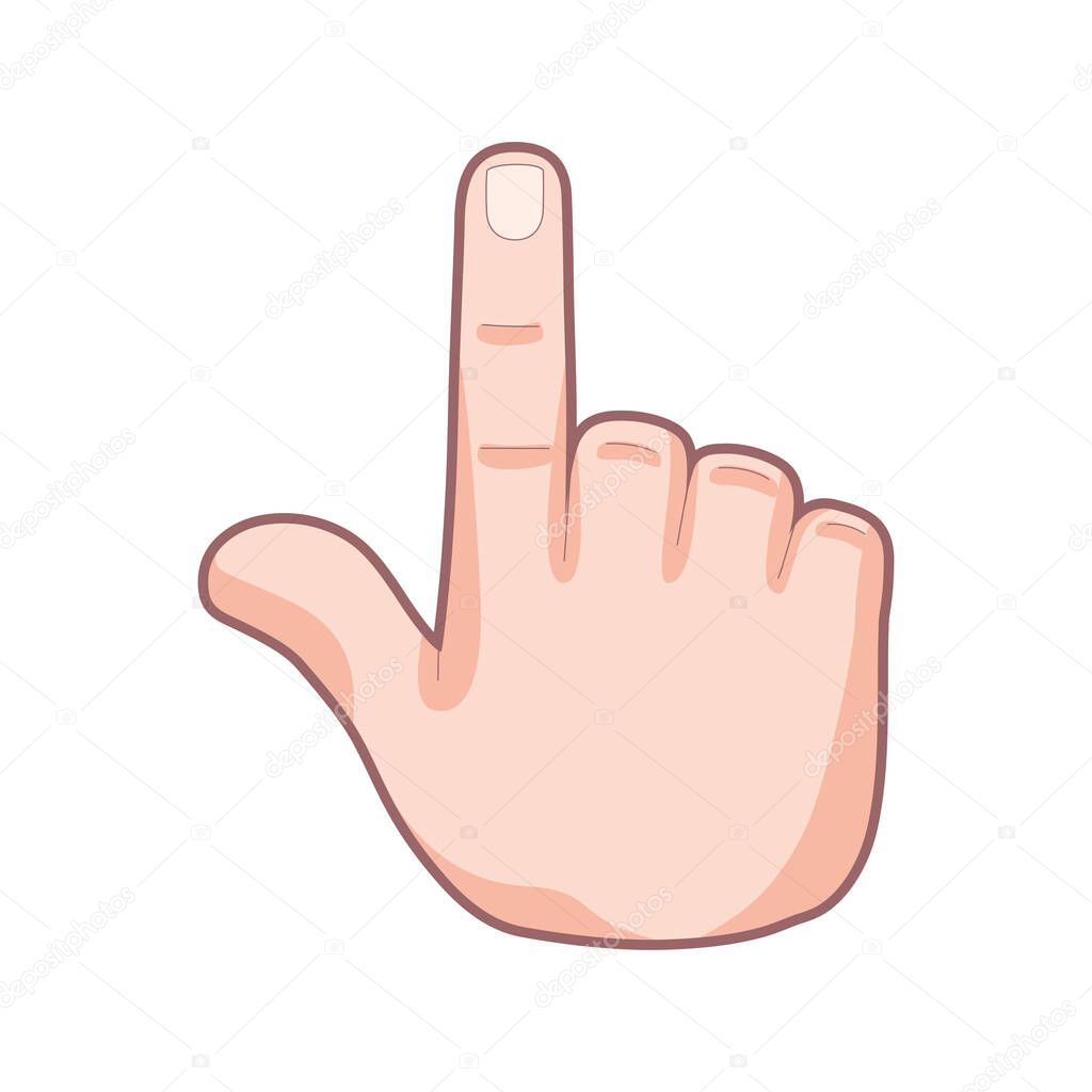 Isolated hand cartoon icon doing a gesture Vector