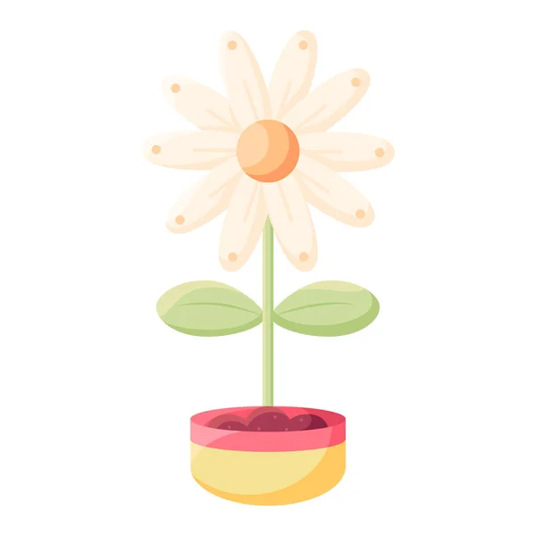 Isolated flower in a flowerpot Flat icon Vector — ストックベクタ