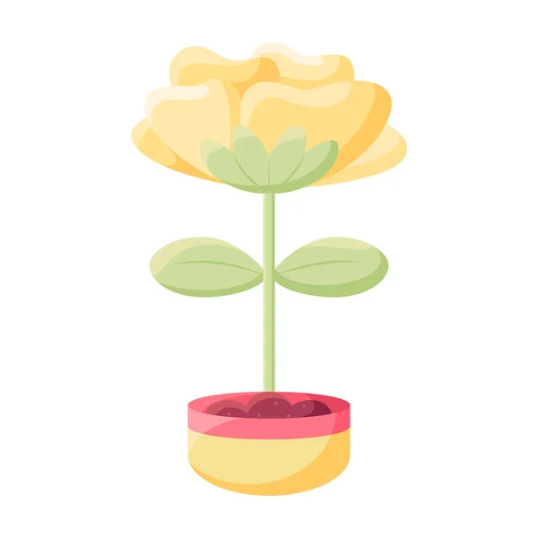 Isolated flower in a flowerpot Flat icon Vector — Stockový vektor