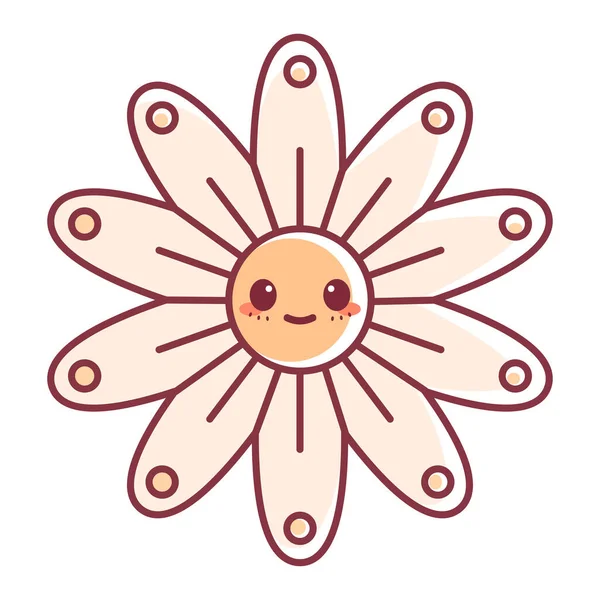 Isolated happy flower cartoon kawaii Vector — Vettoriale Stock