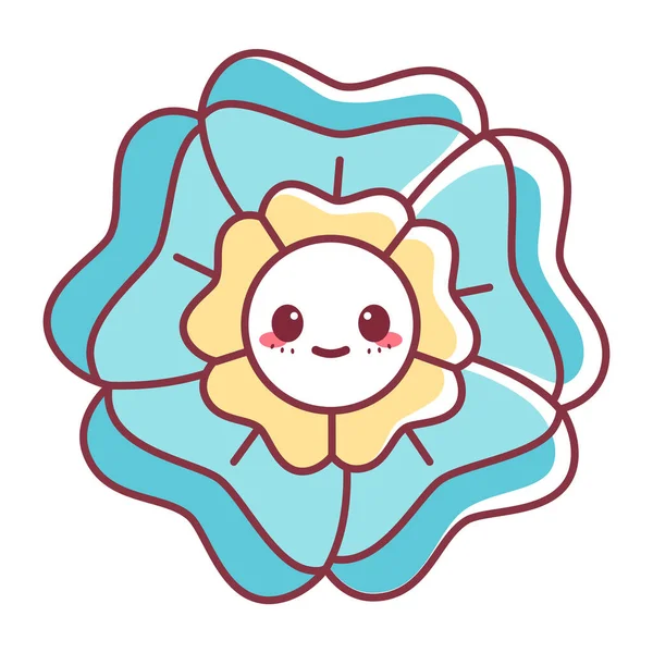 Isolated happy flower cartoon kawaii Vector — Vetor de Stock