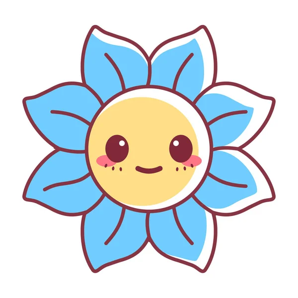 Isolated happy flower cartoon kawaii Vector — Vetor de Stock