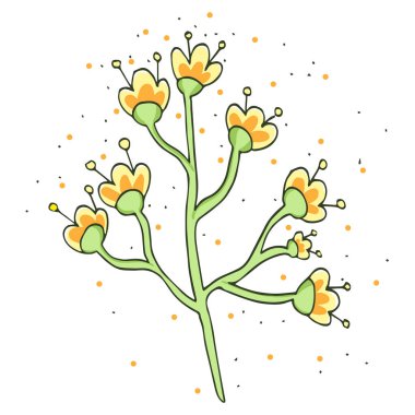 Bahar Zamanı Vektörü 'nün izole edilmiş bir eskizi.