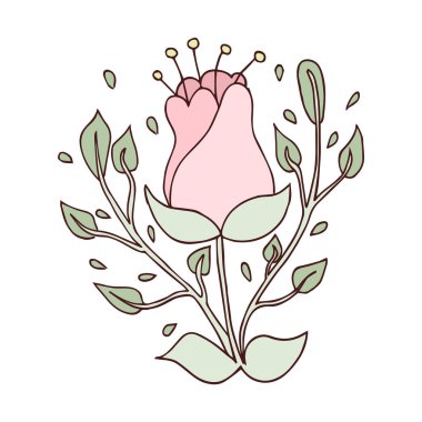 Bahar Zamanı Vektörü 'nün izole edilmiş bir eskizi.