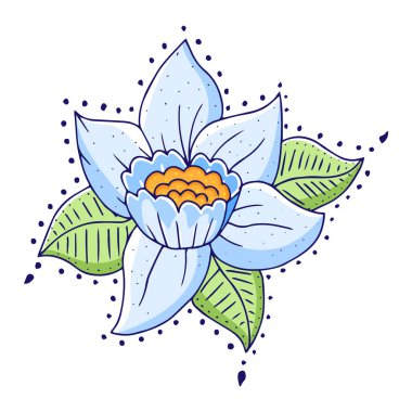 Suluboya tekniğinde izole çiçek vektörü