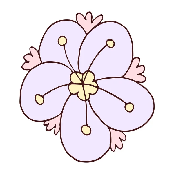 Isolated sketch of a flower Spring time Vector — стоковый вектор