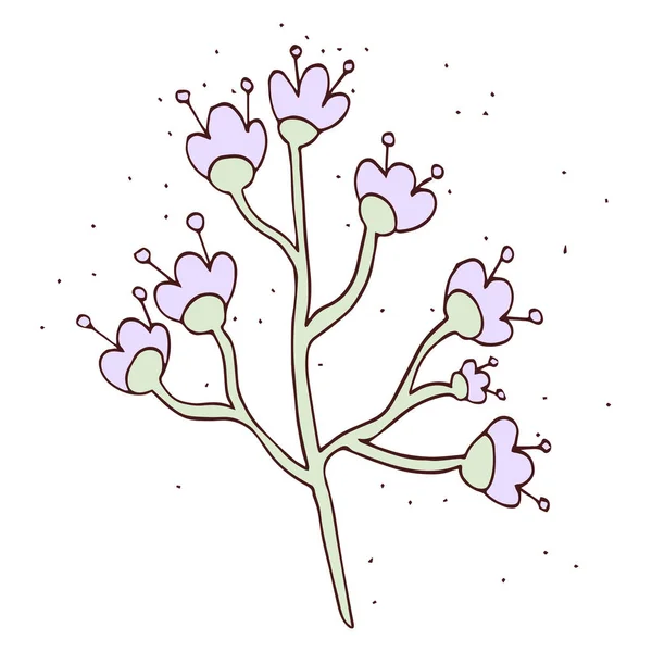 Μεμονωμένο λουλούδι στην τεχνική υδατογραφία Διάνυσμα — Διανυσματικό Αρχείο