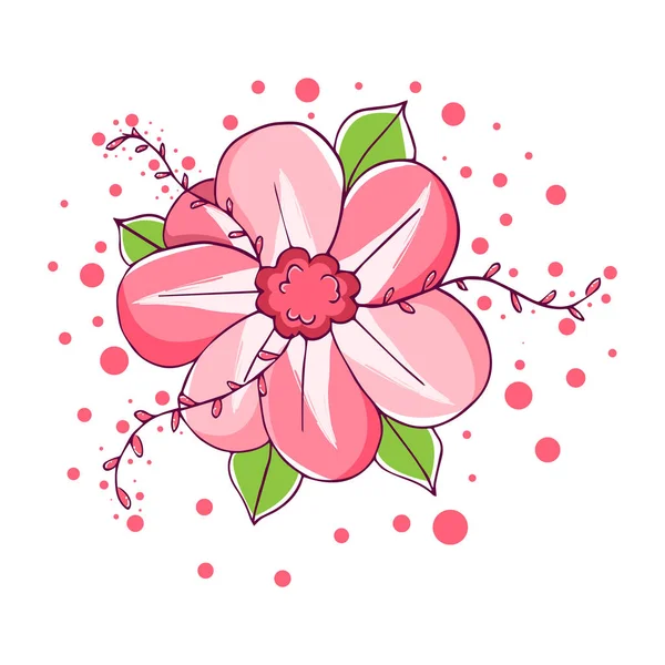 Flor isolada em aquarela técnica Vector —  Vetores de Stock