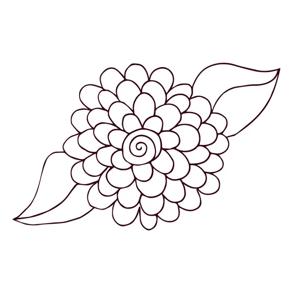 Odizolowany zarys ładny kwiat płaski wzór wektor — Wektor stockowy
