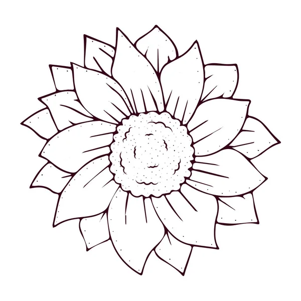 ขอบเขตโดดเดี่ยวของดอกไม้น่ารัก การออกแบบแบนเวกเตอร์ — ภาพเวกเตอร์สต็อก