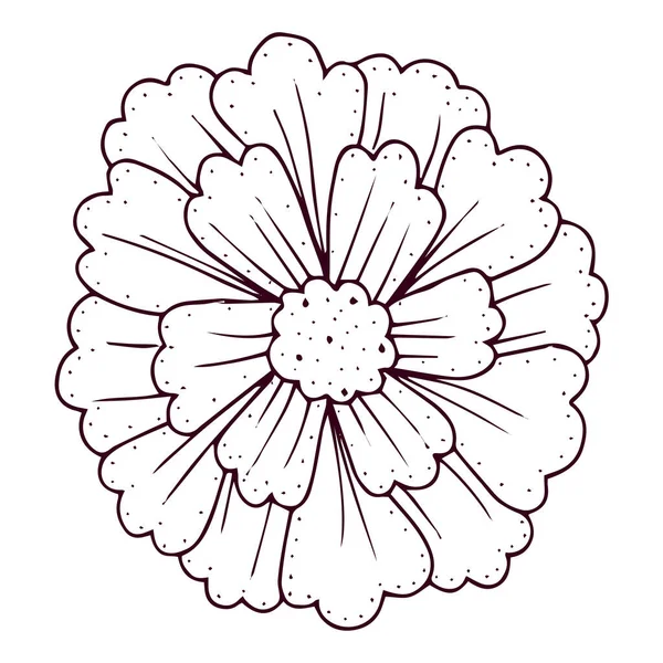 Изолированный контур милого цветка Плоский дизайн вектор — стоковый вектор