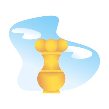 İzole edilmiş altın heykel Kolomb öncesi sanat taşıyıcısı