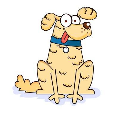 İzole edilmiş şirin labrador köpek cinsi Vector çizgi filmi.