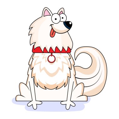 İzole edilmiş şirin köpek cins çizgi film Kawaii Vector