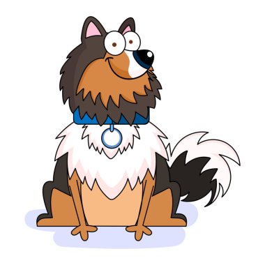 İzole edilmiş şirin köpek cins çizgi film Kawaii Vector