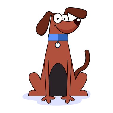 İzole edilmiş şirin köpek cins çizgi film Kawaii Vector