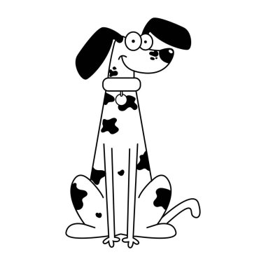 İzole edilmiş şirin Dalmaçyalı köpek cinsi çizgi film Vector