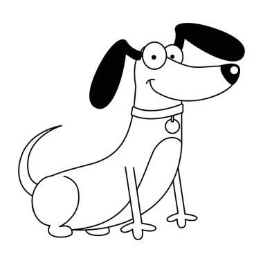 İzole edilmiş şirin dachshund köpek cins çizgi film Vector