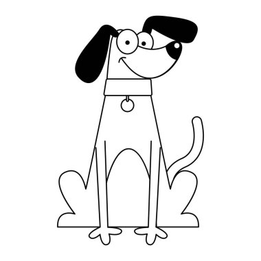 İzole edilmiş şirin köpek cins çizgi film Kawaii Vector