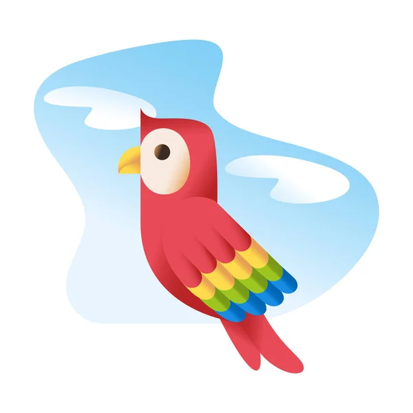 Isolated colombian macaw Colombian fauna Vector — Stock Vector