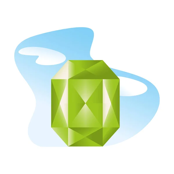 Isolated emerald icon Colombian gemstone Vector — Vettoriale Stock