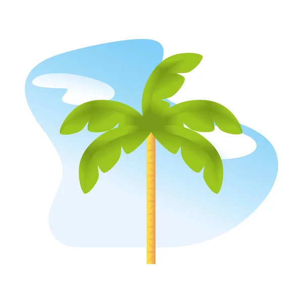 Icono de palma de cera aislada Flora colombiana Vector — Vector de stock