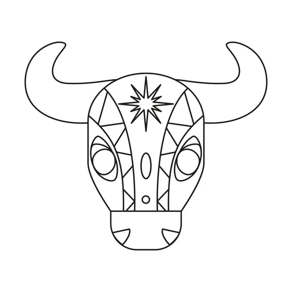 Изолированная скульптура вектора головы быка — стоковый вектор