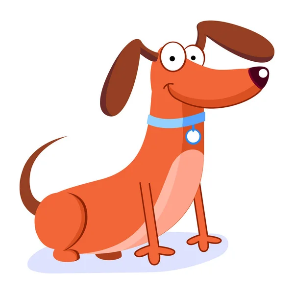 Isolated cute dachshund dog breed cartoon Vector — Stock Vector