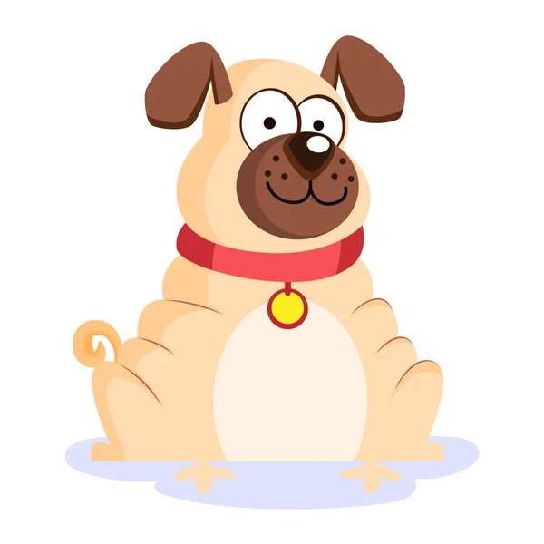 Isolated cute pug dog breed cartoon Vector — Stock Vector