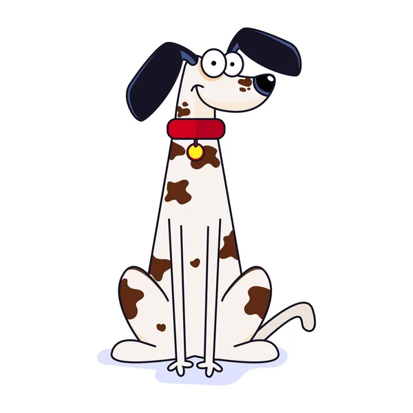 Isolé mignon dalmate chien race dessin animé vecteur — Image vectorielle
