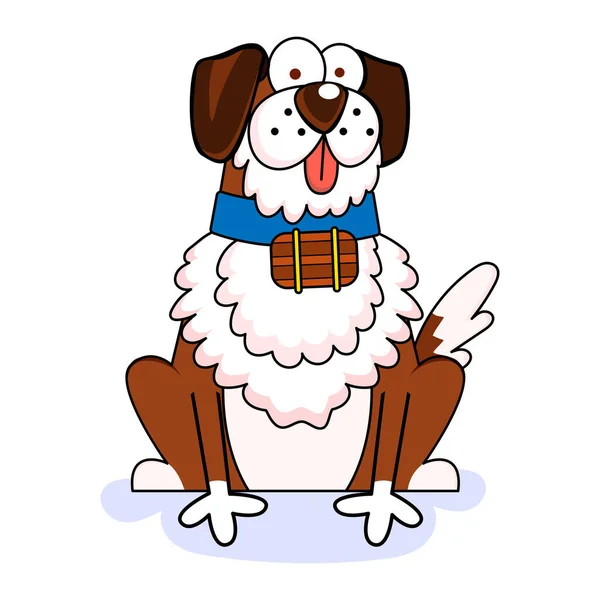 Isolated cute saint bernand dog breed cartoon Vector — Stockový vektor