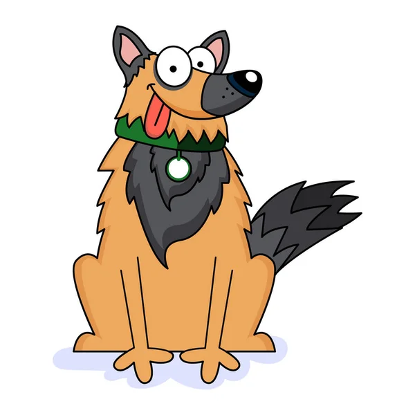 Απομονωμένο χαριτωμένο σκυλί φυλή κινουμένων σχεδίων kawaii διάνυσμα — Διανυσματικό Αρχείο