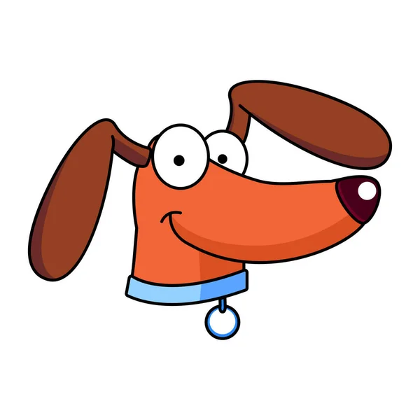 Isolato carino bassotto cane razza cartone animato vettore — Vettoriale Stock