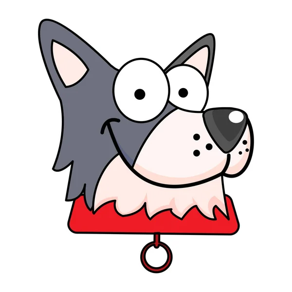 Aislado lindo siberiano husky perro crianza dibujos animados vector — Vector de stock