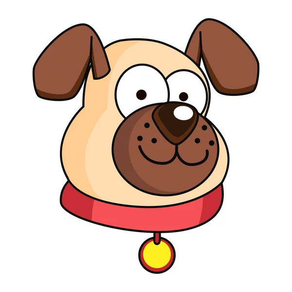 Aislado lindo pug perro crianza dibujos animados vector — Vector de stock