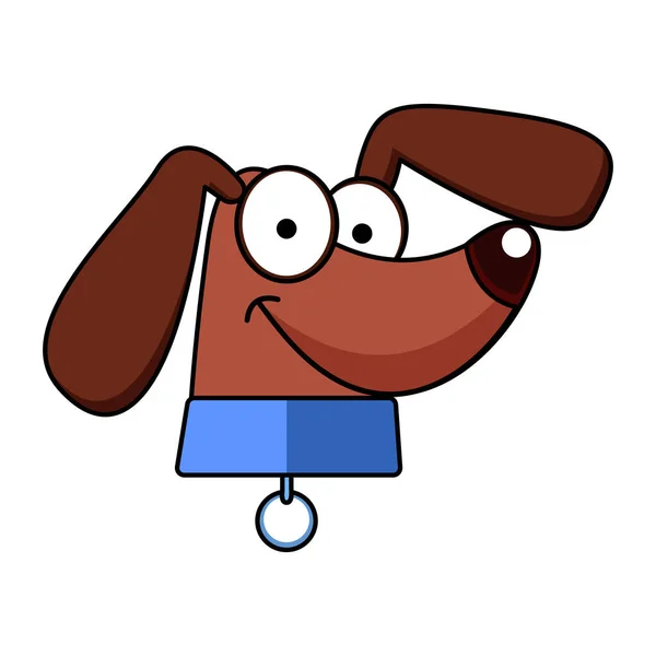 Isolé chien mignon race dessin animé kawaii vecteur — Image vectorielle