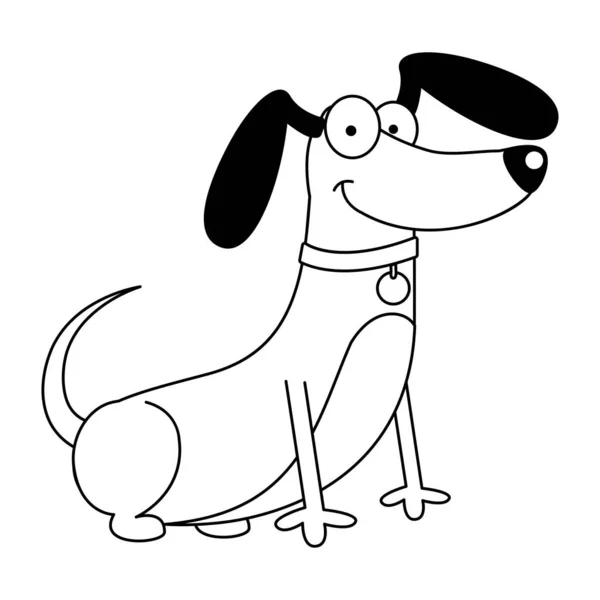 Geïsoleerde schattige teckel hond ras cartoon vector — Stockvector