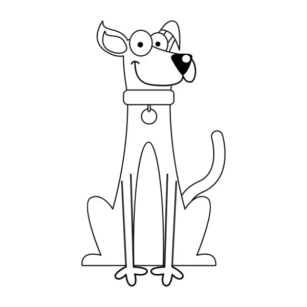 Geïsoleerde schattige grote dane hond ras cartoon Vector — Stockvector