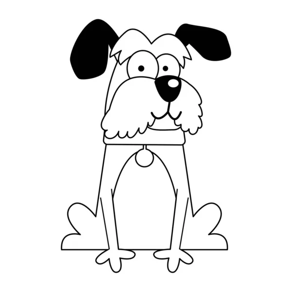 Απομονωμένο χαριτωμένο σκυλί φυλή κινουμένων σχεδίων kawaii διάνυσμα — Διανυσματικό Αρχείο